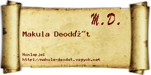 Makula Deodát névjegykártya